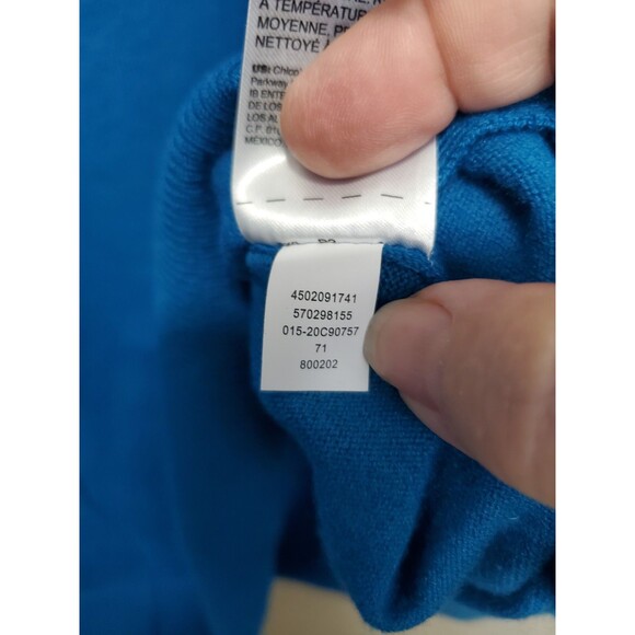 Chico's Teal Center Seam Cashmere Blend Scoop Neck Long Sleeve Sweater Size 3 XL - Picture 6 of 6